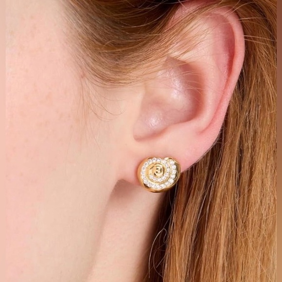 Kate Spade New York Pavé Seashell Stud Earrings ~ NEW~ - Picture 7 of 10